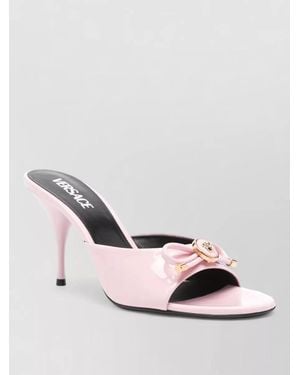 Versace Sandals Bow Detail Nylon Silk Stiletto - Pink
