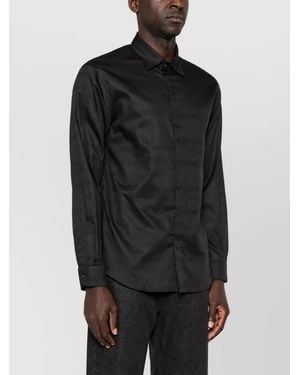 Emporio Armani Cotton Long-Sleeve Shirt - Black