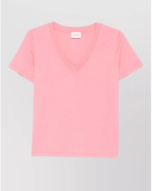Closed Organic Cotton V Neck Regular T-Shirt - Pink