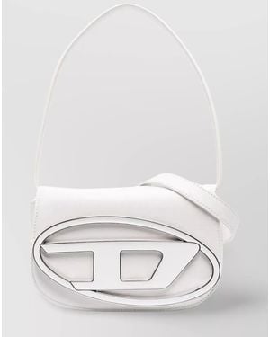 DIESEL 1Dr Leather Shoulder Bag - White