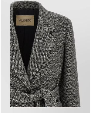 Valentino Garavani Virgin Wool Single-Breasted Belted Coat - Black