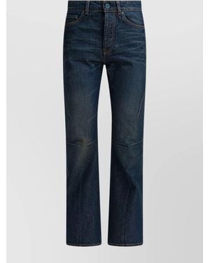 Our Legacy Denim Mid-Rise Pleated Flared Jeans - Blue