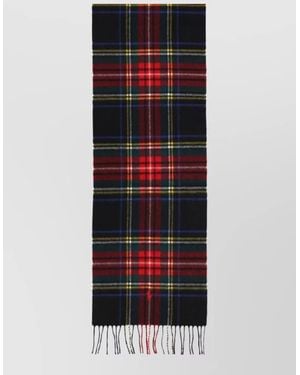 Polo Ralph Lauren Tartan Scarf Soft Texture Fringed Edges - Red