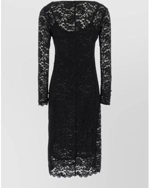 Diane von Furstenberg Lace Midi Dress - Black