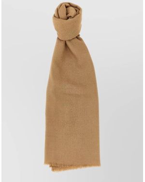 Max Mara Silk Wool Scarf - Natural