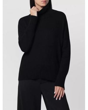 Lisa Yang Knit Turtleneck Sweater Long Sleeves Relaxed Fit - Black