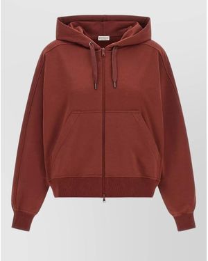 Brunello Cucinelli Cotton Jersey Zip Hoodie - Red