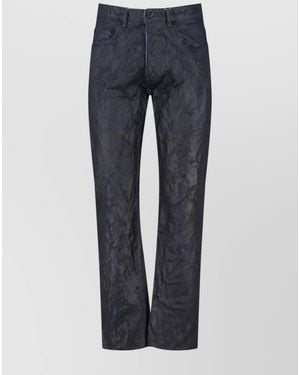 MM6 by Maison Margiela Waxed Straight-Leg Trousers - Blue