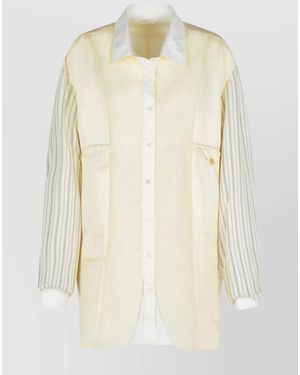Maison Margiela Mohair Virgin Wool Reversible Fitted Jacket - Natural