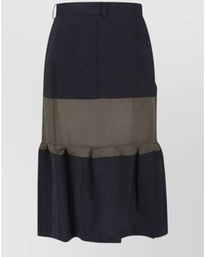 Sacai Wool Midi Pleated Skirt - Blue