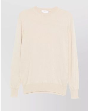 Lardini Ribbed Cashmere Crew Neck Jumper - Natural