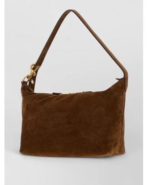 Miu Miu Suede Clutch Bag - Brown