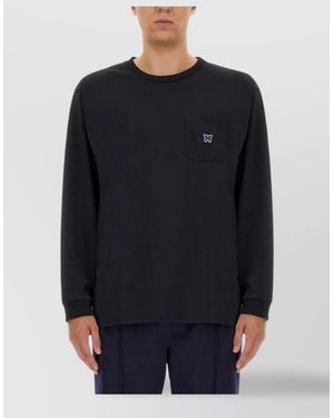 Needles Logo Print T-Shirt - Blue