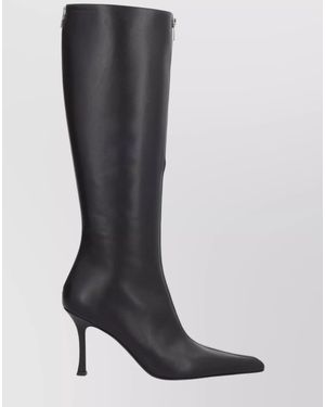 Alexander Wang 85Mm Vera Zip-Detail Pointed-Toe Boots - Black