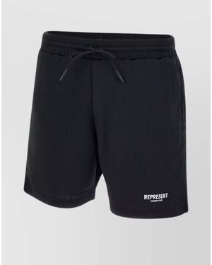 Represent Logo-Print Shorts - Blue