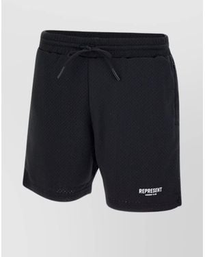 Represent Logo-Print Shorts - Blue