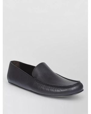 The Row Loafers Round Toe Textured Finish Design - Grey
