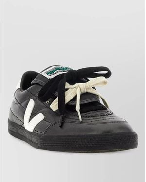 Veja Leather Low-Top Sneakers - Black