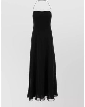 The Row Crepe Javier Dress Halter Neckline Floor Length - Black