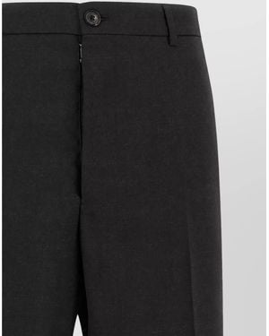 Maison Margiela Wool High-Rise Wide-Leg Suit Pants - Black