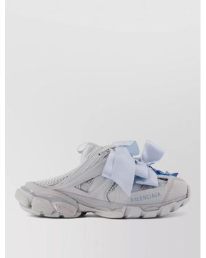 Balenciaga Track Mules Synthetic Chunky Sole Bows - Gray