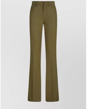 The Attico Wool Flared Trousers - Green