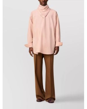 Ami Paris Cotton Bandana Long-Sleeve Shirt - Pink