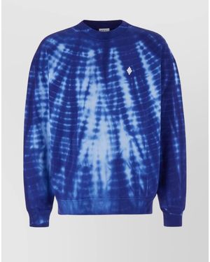 Marcelo Burlon Cotton Oversized Tie-Dye Sweatshirt - Blue