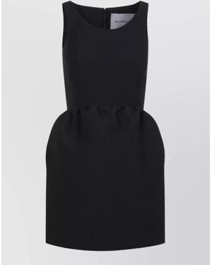 Balenciaga Silk Blend Sleeveless Mini Dress - Black
