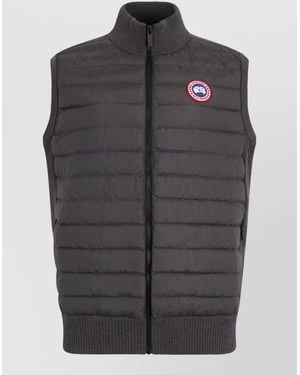 Canada Goose Padded Nylon Vest Sleeveless Ribbed Collar - Grey