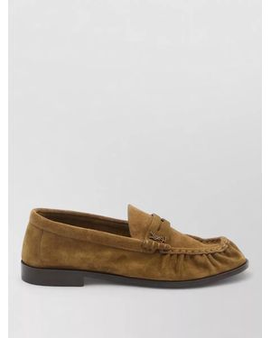Saint Laurent Leather Loafers - Brown