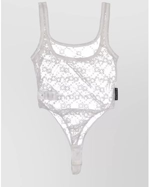 Marine Serre Mesh Bodysuit - White