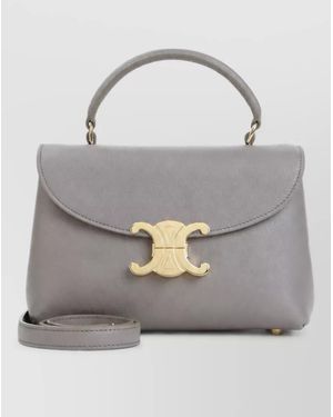 Celine Calfskin Leather Shoulder Bag - Grey