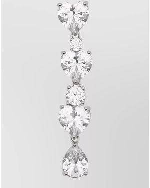 Self-Portrait Heart Drop Multi Stone Earrings - White