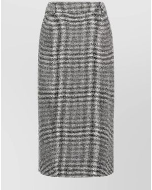 Ermanno Scervino Wool High-Rise Knee-Length Pencil Skirt - Grey