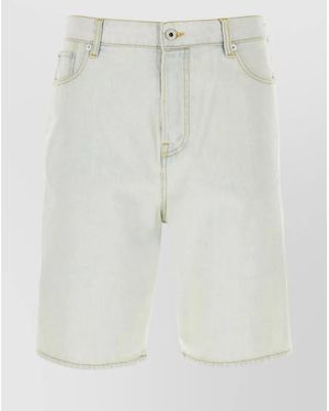 KENZO Contrasting Stitchings Denim Bermuda Shorts - White