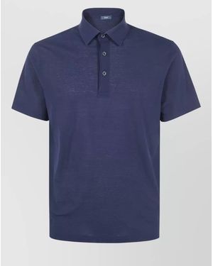 Herno Cotton Short-Sleeve Polo Shirt - Blue