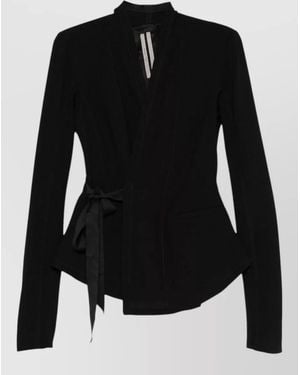 Rick Owens Wool Fitted Jacket - Black
