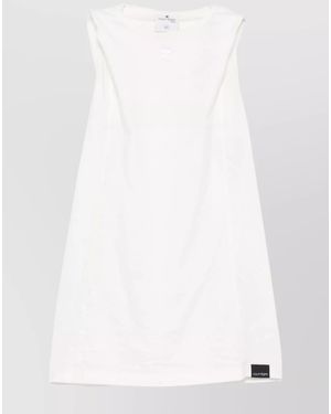 Courreges Cotton Hooded Sleeveless Logo Tank Top - White