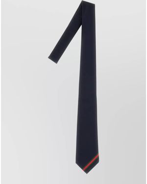 Gucci Silk Tie Slim Design Striped Detail - Blue