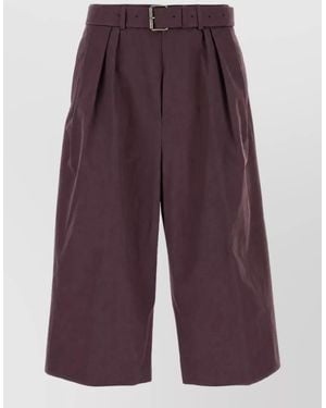 Dries Van Noten Cotton Tailored Bermuda Shorts - Purple