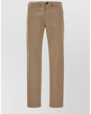 Department 5 Mike Tailored Pants Belt Loops Pockets - Natural