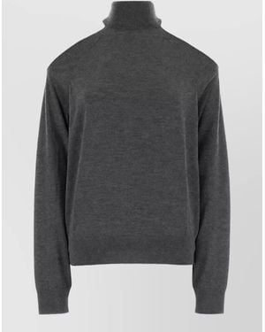Fendi Cashmere Ribbed Turtleneck Cutout Jumper - Grey