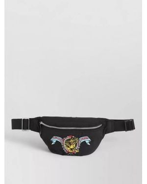 KENZO Crossbody Bag Adjustable Strap Embroidery - Gray