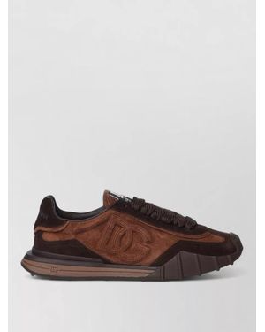 Dolce & Gabbana Low Top Trainers Suede Upper Rubber Sole - Brown
