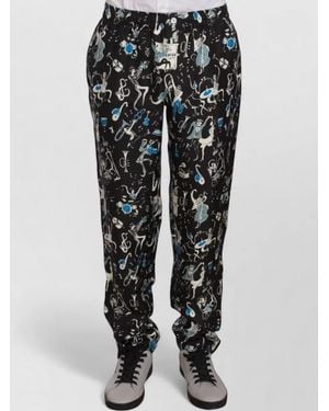 Dolce & Gabbana Musical Instrument Print Relaxed Sleepwear Trousers - Black