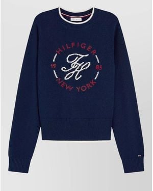 Tommy Hilfiger Nautical Crew Neck Sweater Long Sleeves - Blue