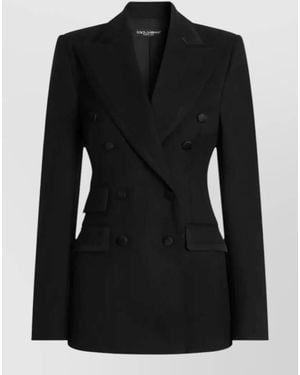 Dolce & Gabbana Double Breasted Tailored Jacket Structured Silhouette - Black