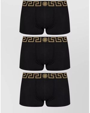 Versace Logo-Print Boxer Shorts Set - Black