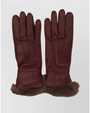 Restelli Leather Gloves - Brown